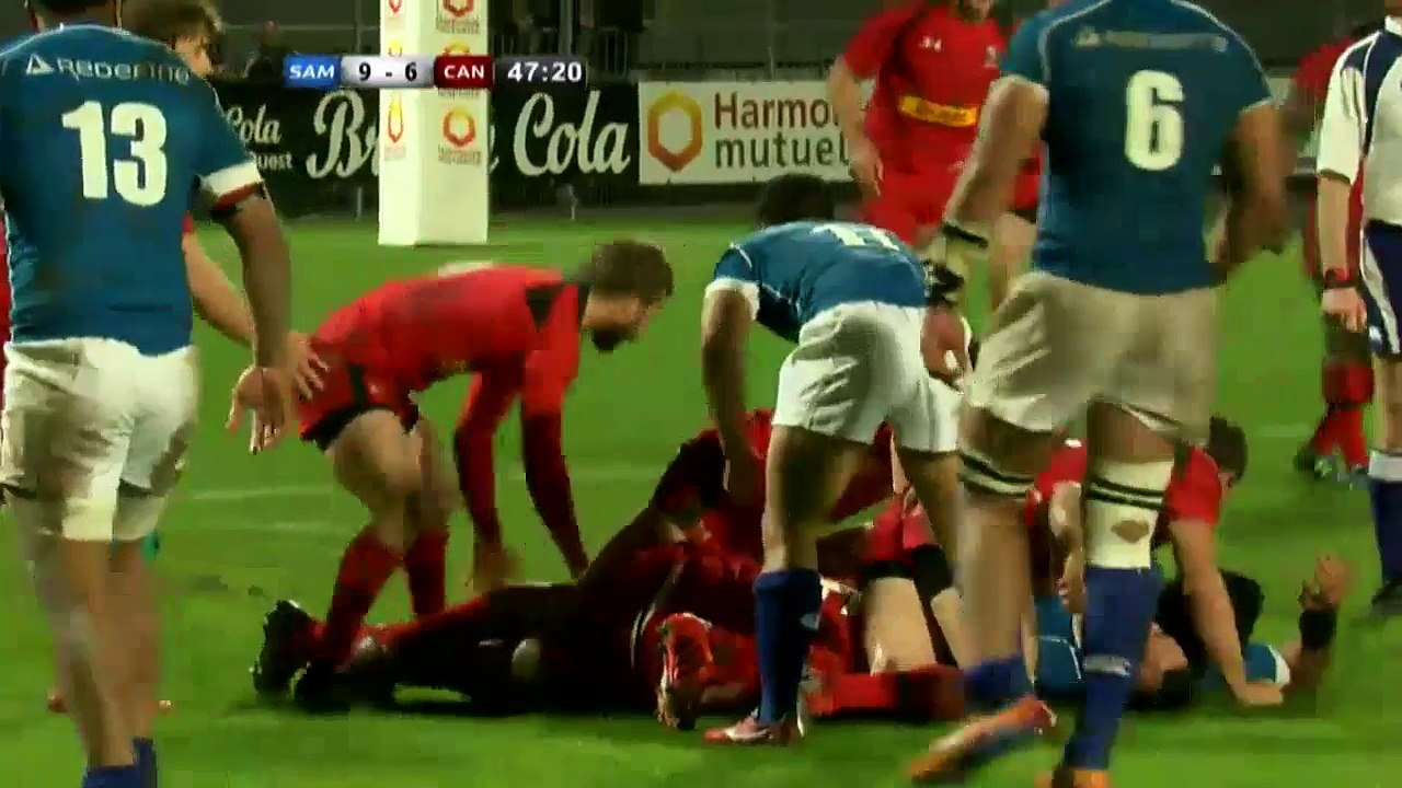 Blessé et au sol, Census Johnston se relève pour plaquer un Canadien