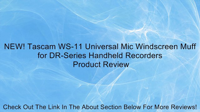 NEW! Tascam WS-11 Universal Mic Windscreen Muff for DR-Series Handheld Recorders Review