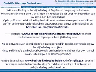 Kleding bedrijfskleding bedrukken Tegelen