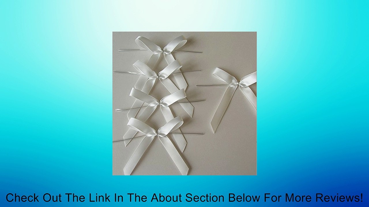 25 Pcs Solid White Satin Pre-tied Ribbon Bows for Cello Bags Review