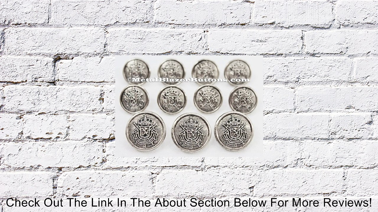 New ANTIQUED SILVER Toned METAL ~HERALDIC LION CREST~ Sport Coat BLAZER BUTTON SET ~ METALBLAZERBUTTONS.COM Review