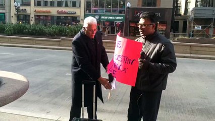 FPAC member Mr. Walayat Nawab protesting in USA against the killing of Christian Couple in Pakistan