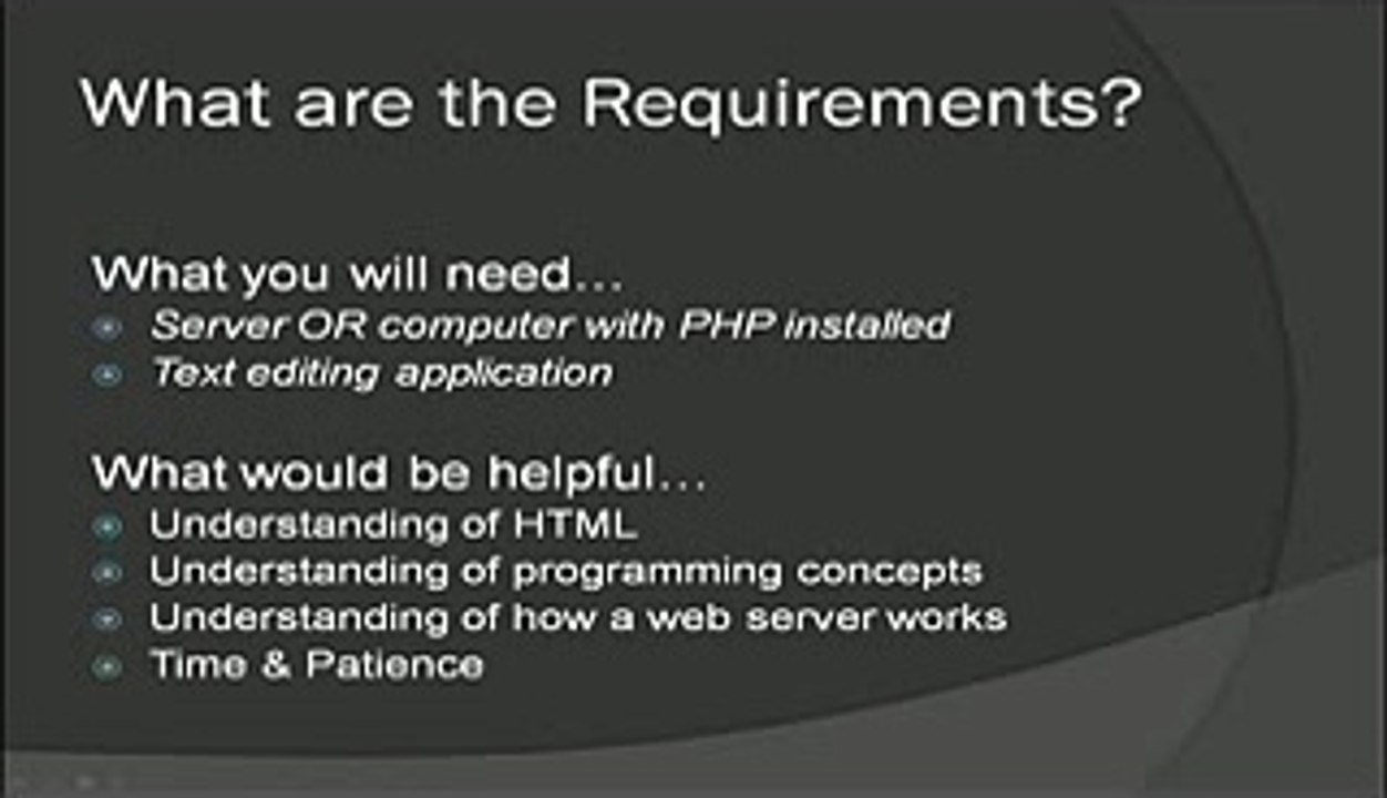 PHP Tutorial 1 - Introduction (PHP For Beginners) 00_00_47-00_04_54