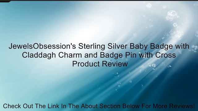 JewelsObsession's Sterling Silver Baby Badge with Claddagh Charm and Badge Pin with Cross