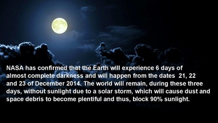 NASA confirmed 6 days of darkness this December 2014