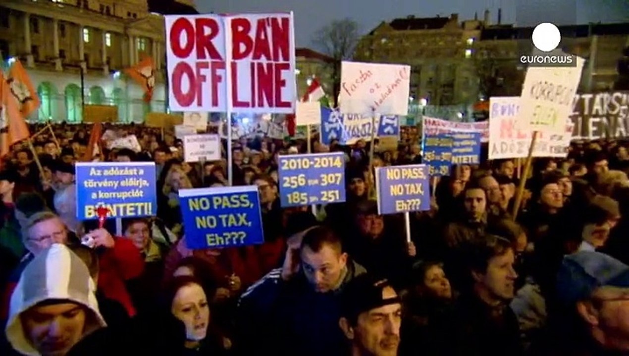 Hungarians hold 'public outrage day' protests