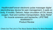 HealthmateForever electronic pulse massager digital electrotherapy device for pain management, 4 pads on body, 6 modes, Detoxin, helps circulation of Chi, blood, oxygen, fluid and nutrition transportation. Body Relief for muscle soreness and backache, LIF