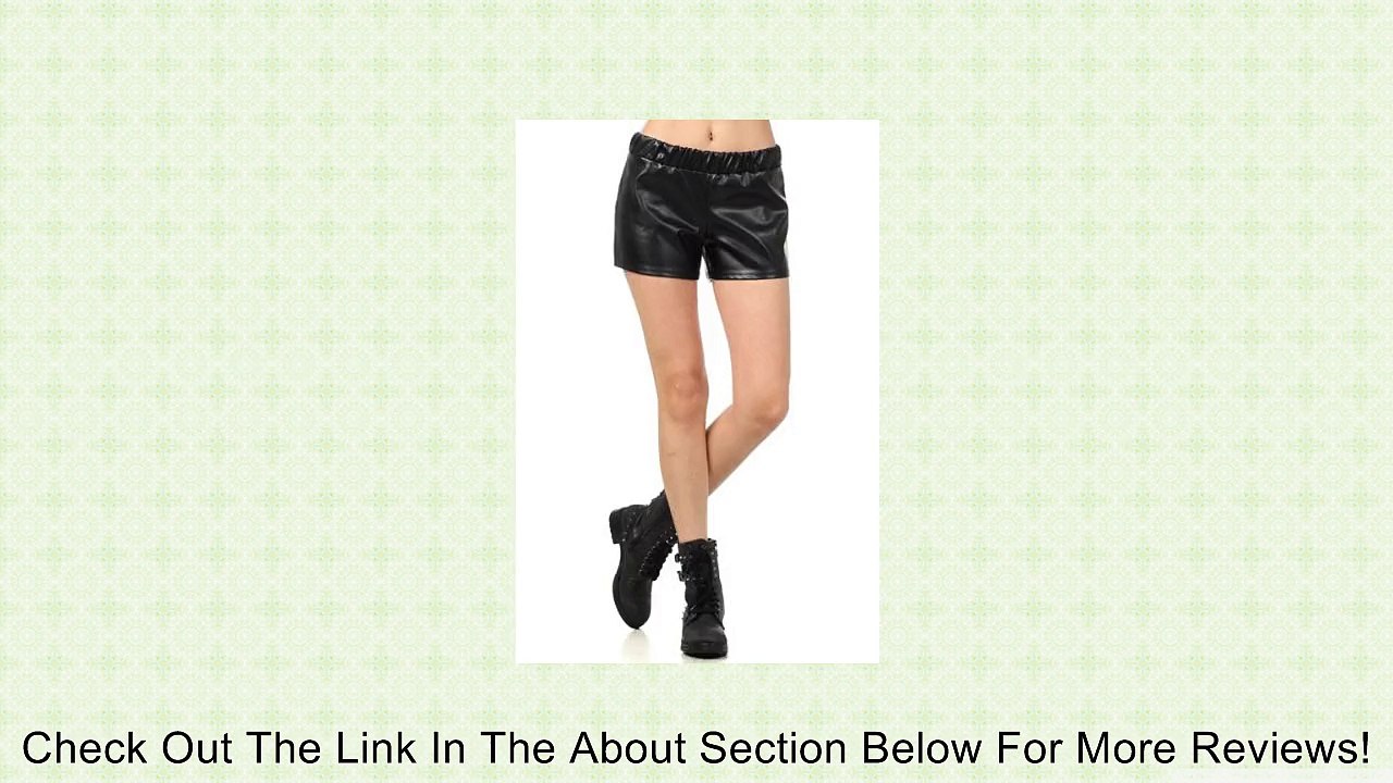 SJ Style Chic Faux Leather Shorts Elastic Waistband Review