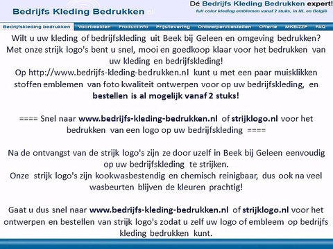 Kleding bedrijfskleding bedrukken Beek bij Geleen