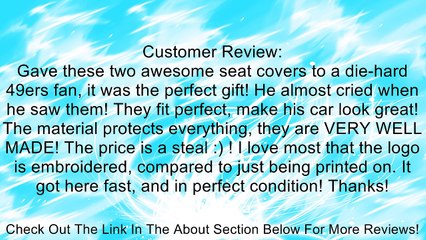 SAN FRANCISCO 49ERS NFL CAR SEAT COVER Review