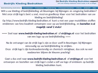 Kleding bedrijfskleding bedrukken Beuningen bij Nijmegen