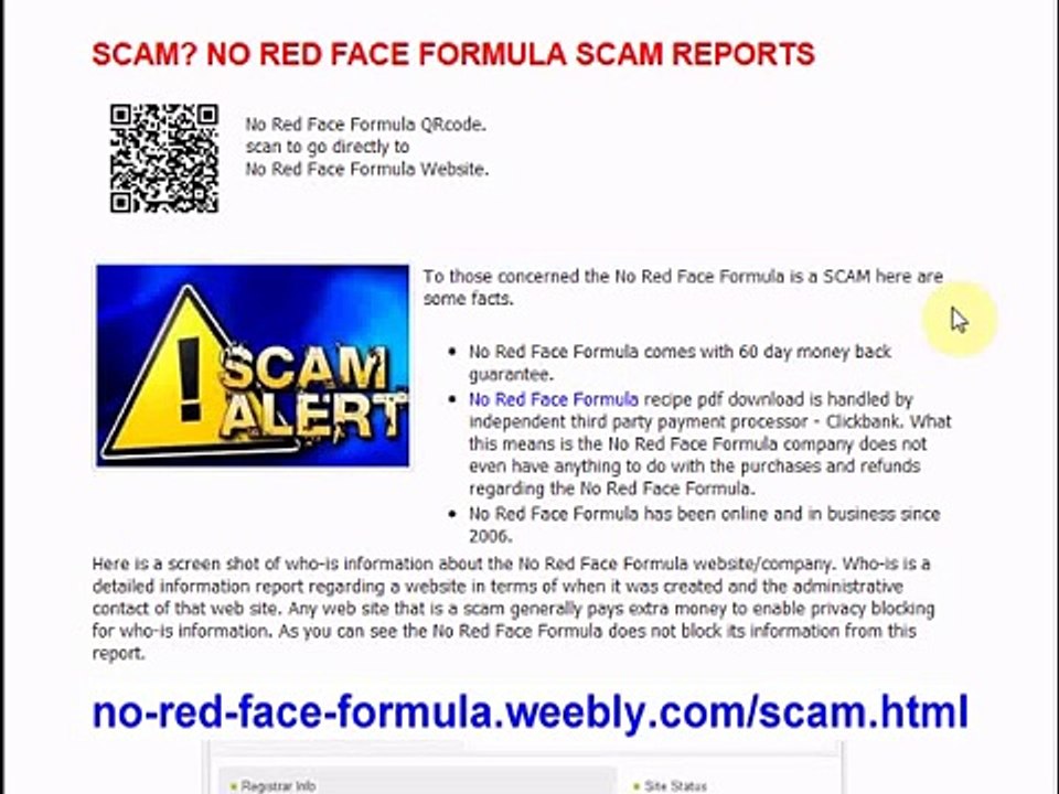 Scam   No Red Face Formula   Review
