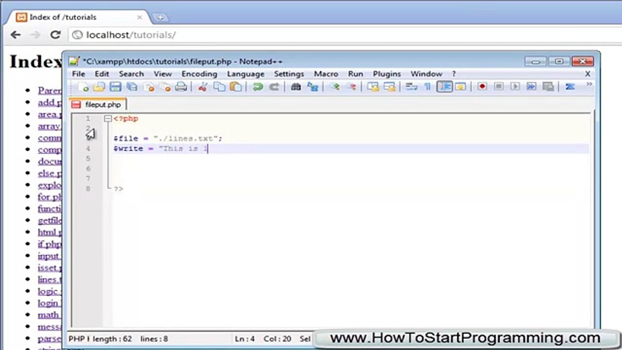 PHP Tutorial 25 - Writing To A File (PHP For Beginners)