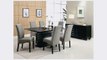 Brownville 7 Piece Dining Table Set in Rich Black with Gray Chairs