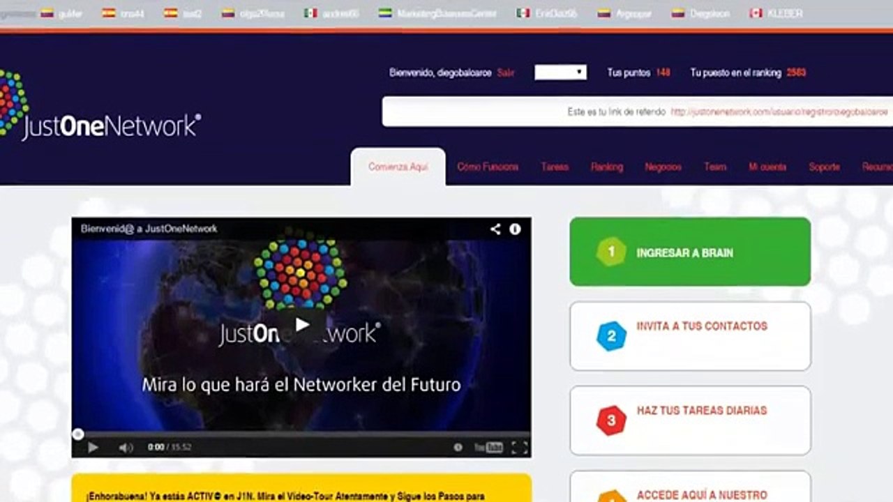 Fase #2 JustOneNetwork Registros en Brain Abundance desde Noviembre 15