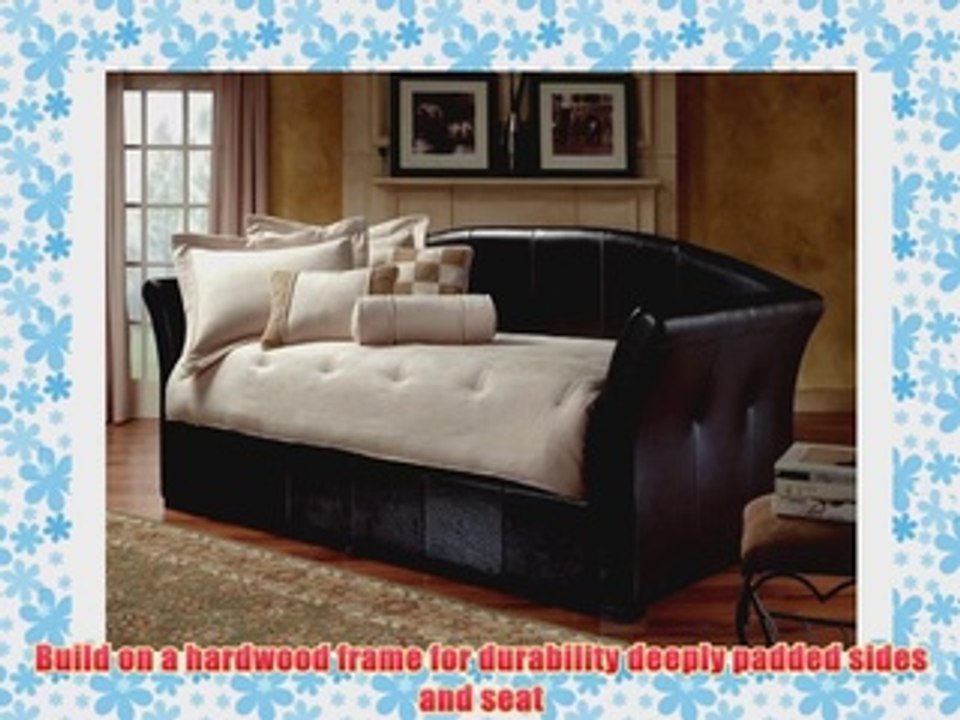 Hillsdale Brookland Daybed Side Rails Trundle and Back Brown Leather