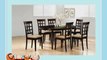 7pc Casual Dining Table Chairs Set Contemporary Style Cappuccino Finish