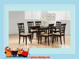 7pc Casual Dining Table Chairs Set Contemporary Style Cappuccino Finish