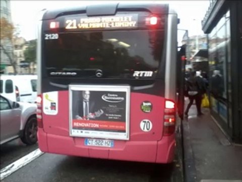 [Sound] Bus Mercedes-Benz Citaro G C2 €uro 5 BHNS TGB n°2120 de la RTM - Marseille sur la ligne 21