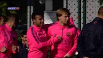 Croat Ivan Rakitic returns to Barcelona training after international duty