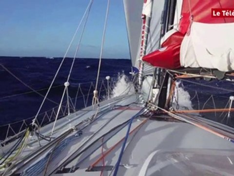 Route du Rhum. Images du bord Picoty - Lac de Vassivière Jour 16.