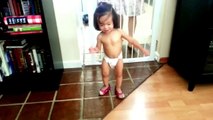 1 year old baby shows off her tap dancing skills