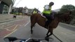 Motard sur une Suzuki GSXR VS policier sur un cheval!