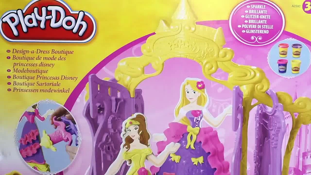 Play Doh Design a Dress Boutique Playset Disney Princess Belle Ariel Rapunzel DIY Play Dough Toys