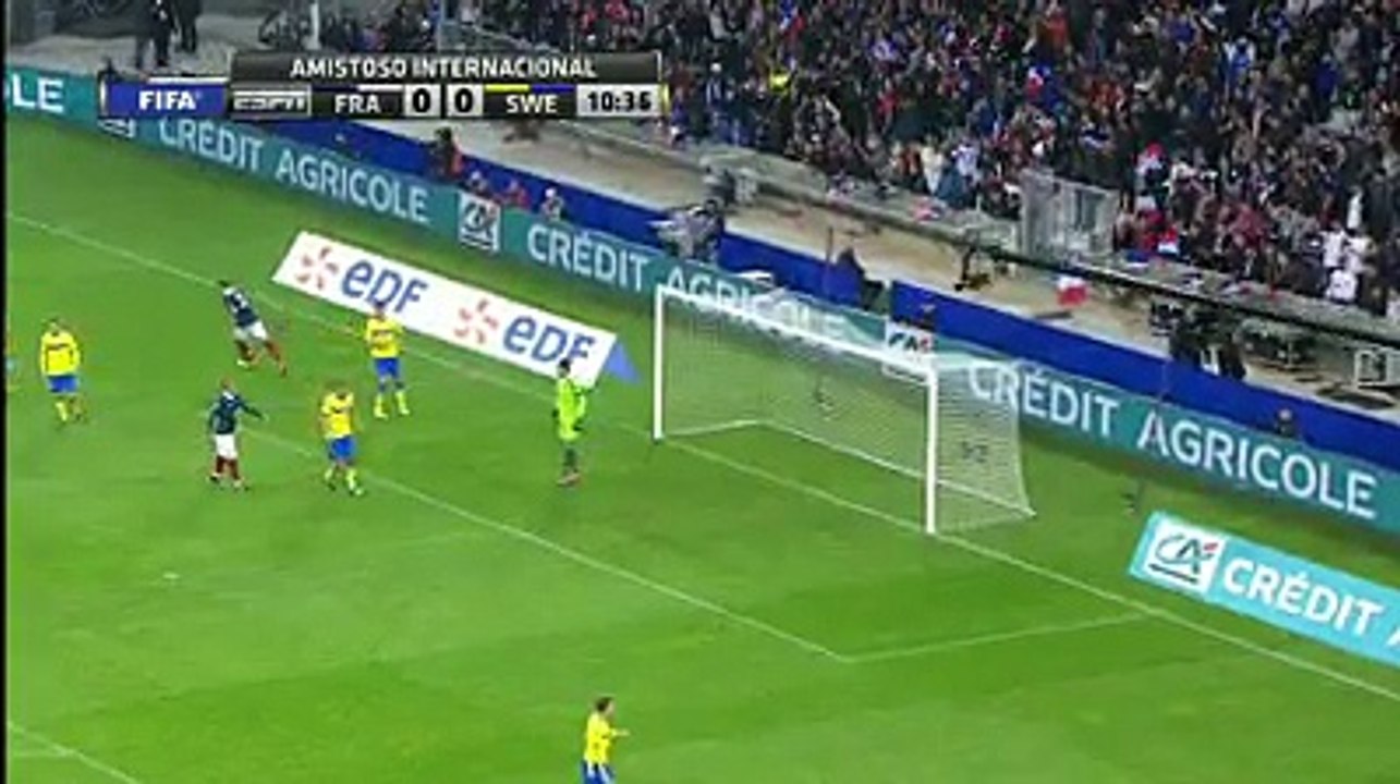Francia vs. Suecia 1-0 Gol Partido Amistoso