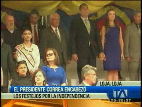 Correa asistió a aniversario de independencia en Loja