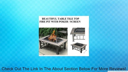 OUTDOOR TABLE CERAMIC TILE TOP FIRE PIT HEATER RECTANGLE GREAT FOR CHAT AREA Review