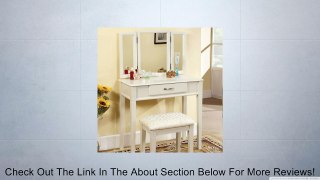 247SHOPATHOME Potterville White Finish Vanity Table Set Review