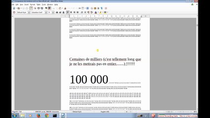 Gort le comparateur vous montre les comparaisons de grands nombres 10 000, 100 000 vois 1 million rapidement grace a libre office!!