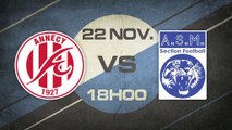 Samedi 22 Novembre à 18h00 - Annecy FC - Vénissieux Minguette - DH Rhône Alpes, J10