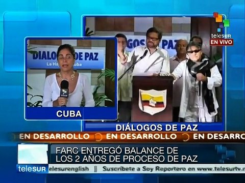 Reconocen FARC que 2 años de diálogos por la paz han arrojado logros