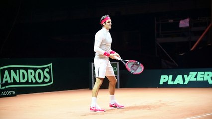 Premier entraînement de R. Federer au stade Mauroy