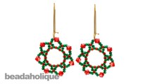 How to Bead Weave the Festive Holiday Flower Earrings