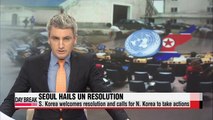 S. Korea welcomes UN resolution and calls for N. Korea to take actions
