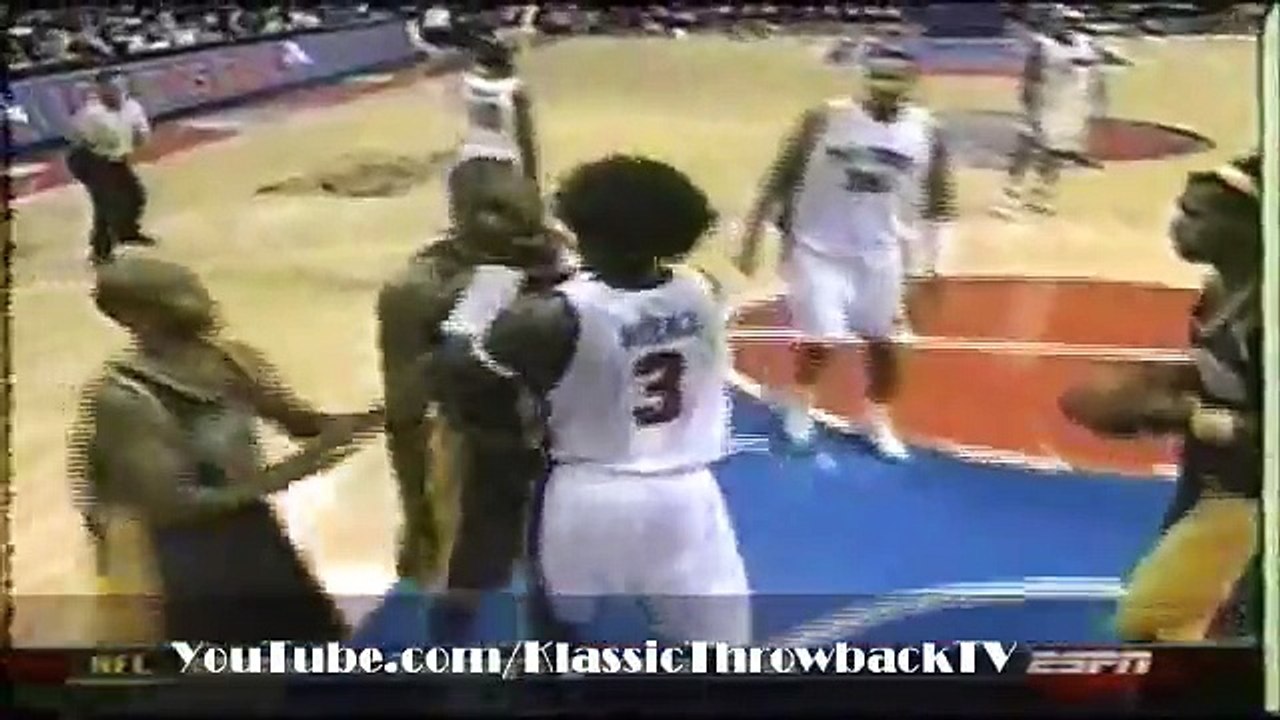 RandomThrowback: Pacers vs Pistons Brawl - Full (2004)