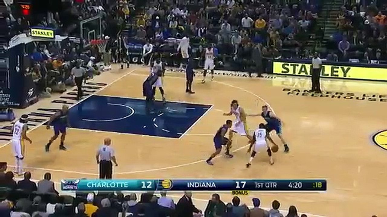 Lance Stephenson Blocks Roy Hibbert