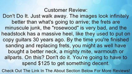 Zitrades Replacement Rosewood Maple Neck Fingerboard For Strat Electric Guitar BY ZITRADES Review