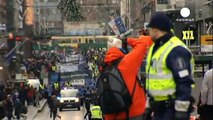 Protesta de los policías finlandeses en Helsinki para pedir más medios