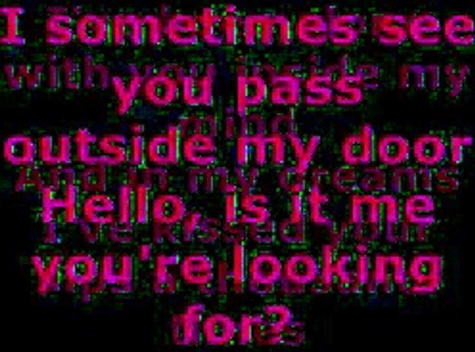 LIONEL RICHIE - HELLO LYRICS