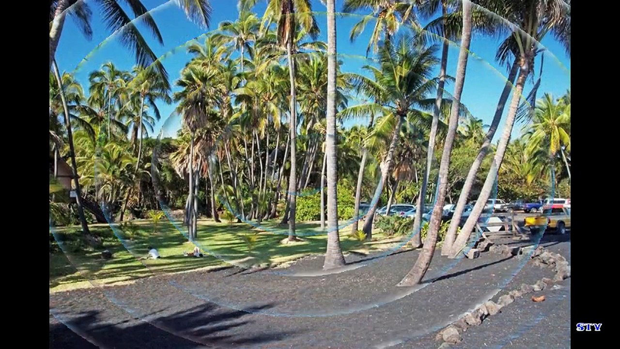 Черный песок пляжа Punaluu Beach