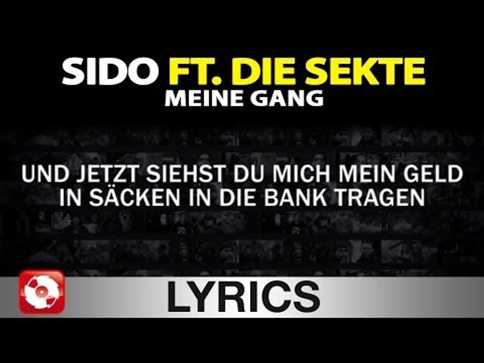 SIDO FEAT. DIE SEKTE - MEINE GANG - AGGROTV LYRICS KARAOKE (OFFICIAL VERSION)