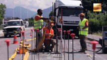 ntervention URETEK sur la route nationale à Gilly-sur-Isère