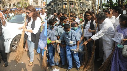 Juhi Chawla Supports Clean India Campaign !