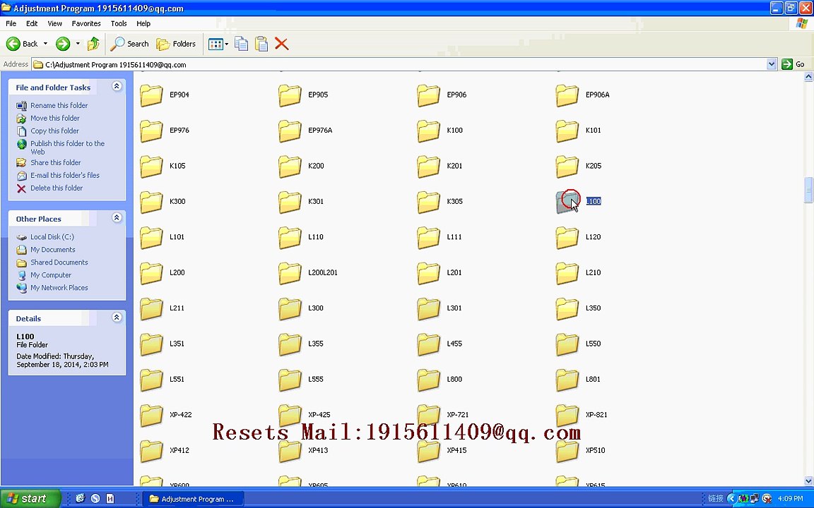 RESET EPSON Resets L100 Adjustment Program resetter