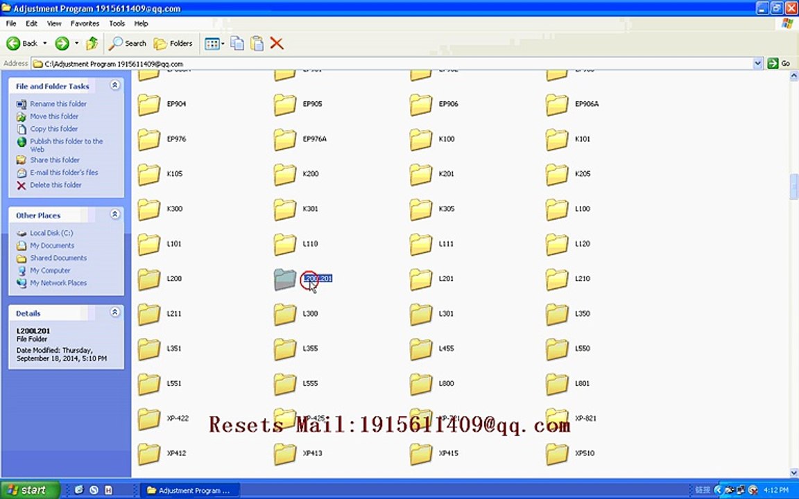 RESET EPSON Resets L200L201 Adjustment Program resetter