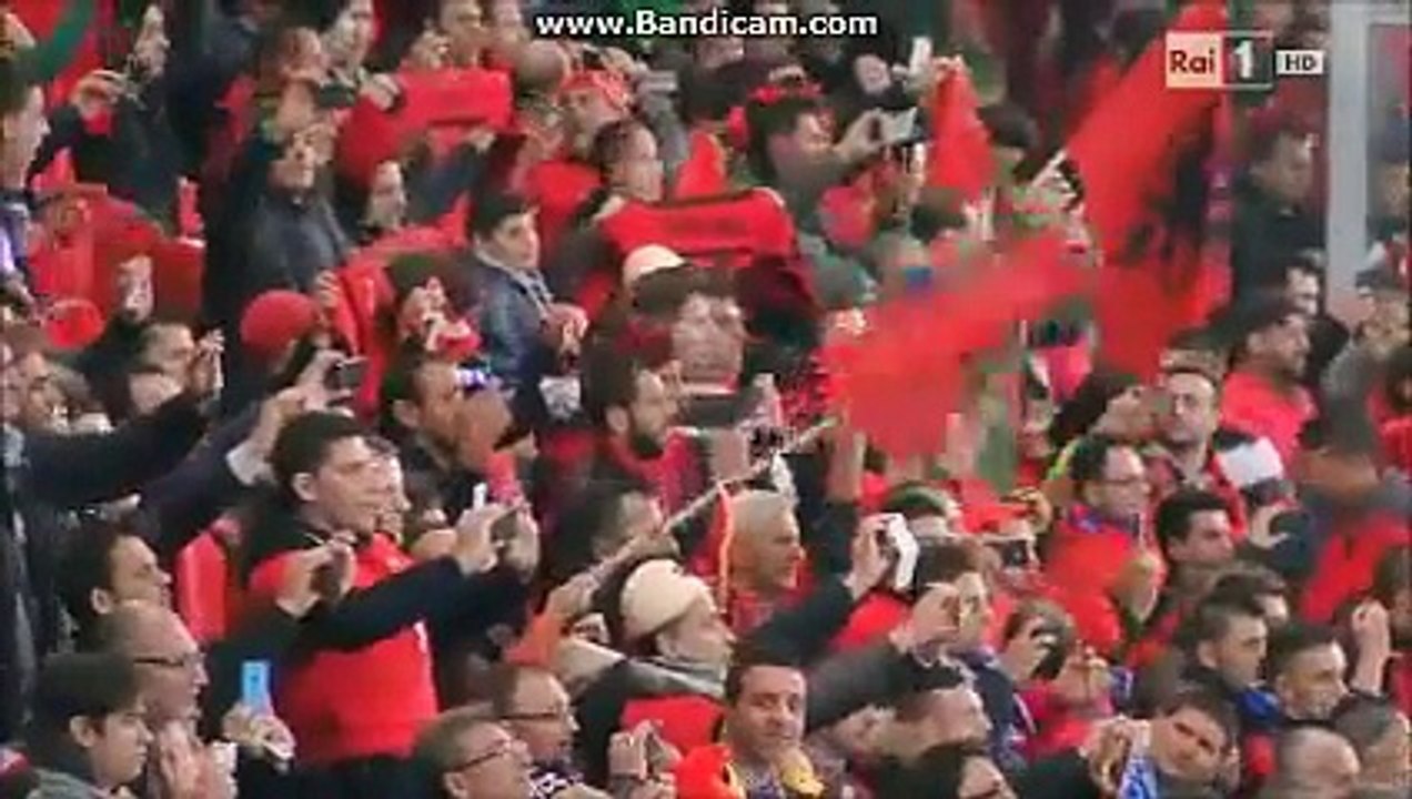 Italia - Albania ( Genova ) Momento Inni nazionali